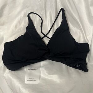 NWT Danysu Cross back Pyramid Open Back Sports Bra Size XL